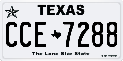 TX license plate CCE7288