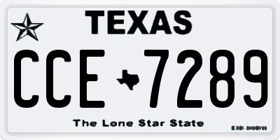 TX license plate CCE7289