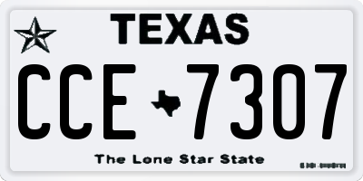 TX license plate CCE7307