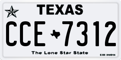 TX license plate CCE7312