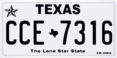 TX license plate CCE7316