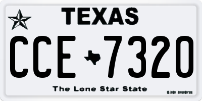 TX license plate CCE7320