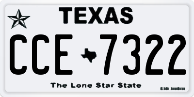 TX license plate CCE7322
