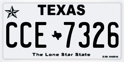 TX license plate CCE7326