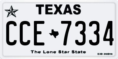 TX license plate CCE7334