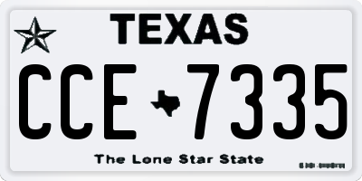 TX license plate CCE7335