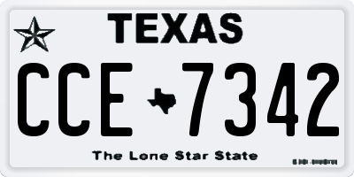 TX license plate CCE7342