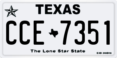 TX license plate CCE7351