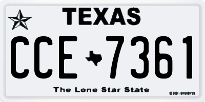 TX license plate CCE7361