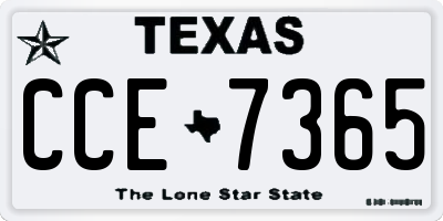 TX license plate CCE7365