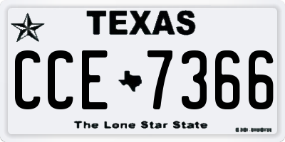 TX license plate CCE7366