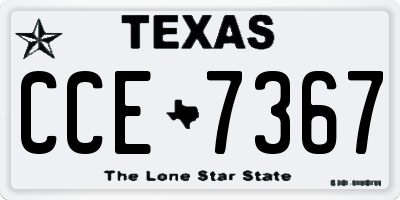 TX license plate CCE7367