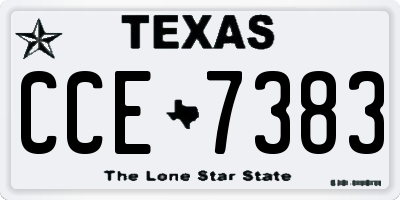 TX license plate CCE7383