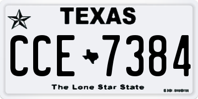 TX license plate CCE7384