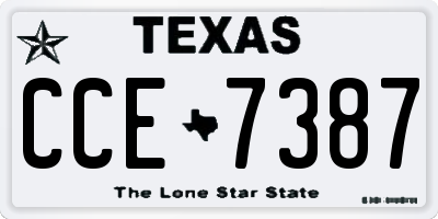TX license plate CCE7387
