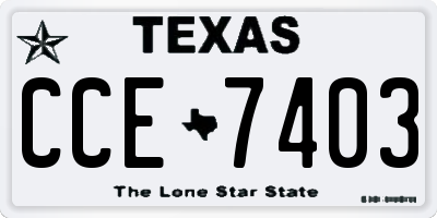 TX license plate CCE7403