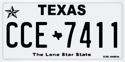 TX license plate CCE7411