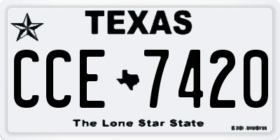 TX license plate CCE7420