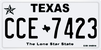 TX license plate CCE7423