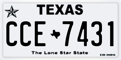TX license plate CCE7431