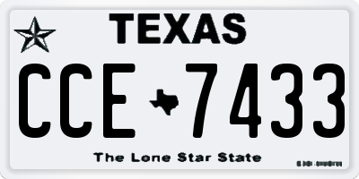 TX license plate CCE7433