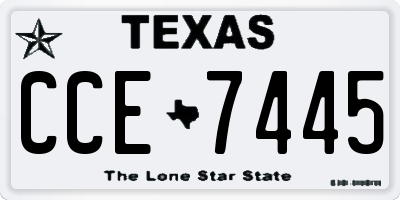 TX license plate CCE7445