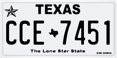 TX license plate CCE7451
