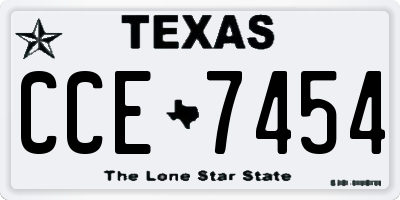 TX license plate CCE7454