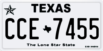 TX license plate CCE7455
