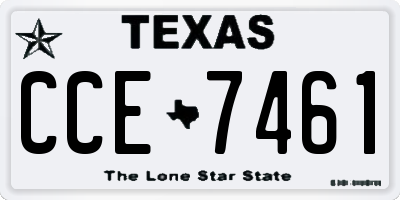 TX license plate CCE7461