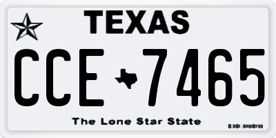 TX license plate CCE7465