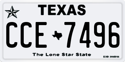TX license plate CCE7496