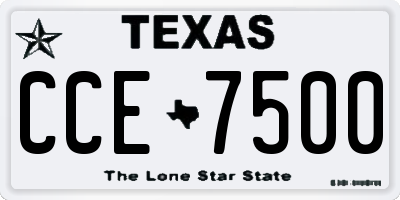 TX license plate CCE7500