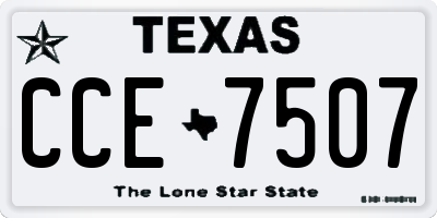 TX license plate CCE7507