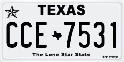 TX license plate CCE7531