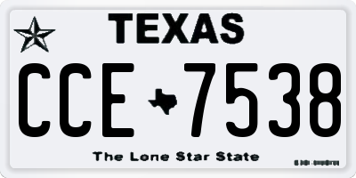 TX license plate CCE7538