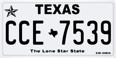 TX license plate CCE7539