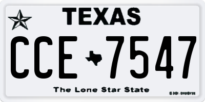 TX license plate CCE7547