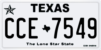 TX license plate CCE7549