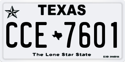 TX license plate CCE7601