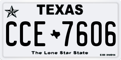 TX license plate CCE7606