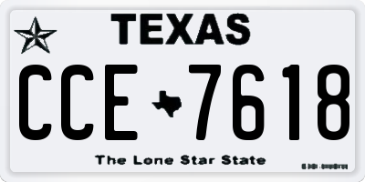 TX license plate CCE7618