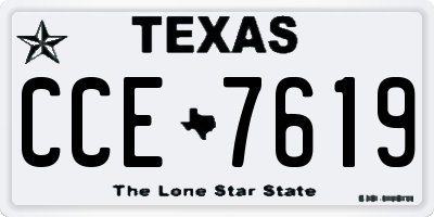 TX license plate CCE7619