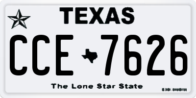 TX license plate CCE7626