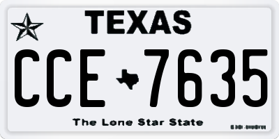 TX license plate CCE7635