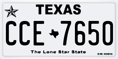 TX license plate CCE7650