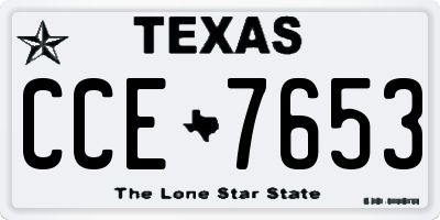 TX license plate CCE7653