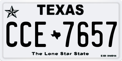 TX license plate CCE7657