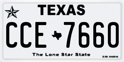 TX license plate CCE7660