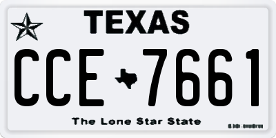 TX license plate CCE7661